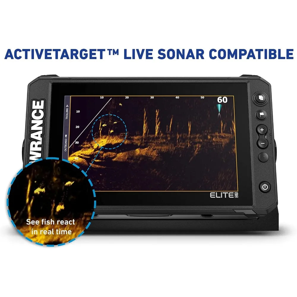 Elite FS 9 Fish Finder with Active Imaging 3-in-1 Transducer, Preloaded C-MAP Contour+ Charts