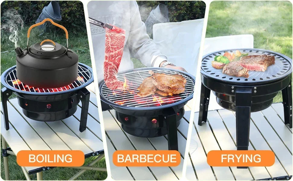 BBQ Grill Portable Charcoal With Carry Bag, Camping Barbecue Grill, for Picnic/Travel/Garden/Home/Bonfire/Party Barbecue Grills,Camping