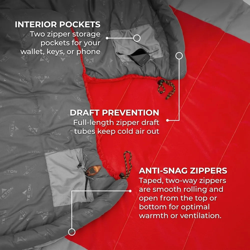 5 Degree Sleeping Bags; Lightweight, Warm Mummy Sleeping Bag, Camping, Backpacking, Hiking