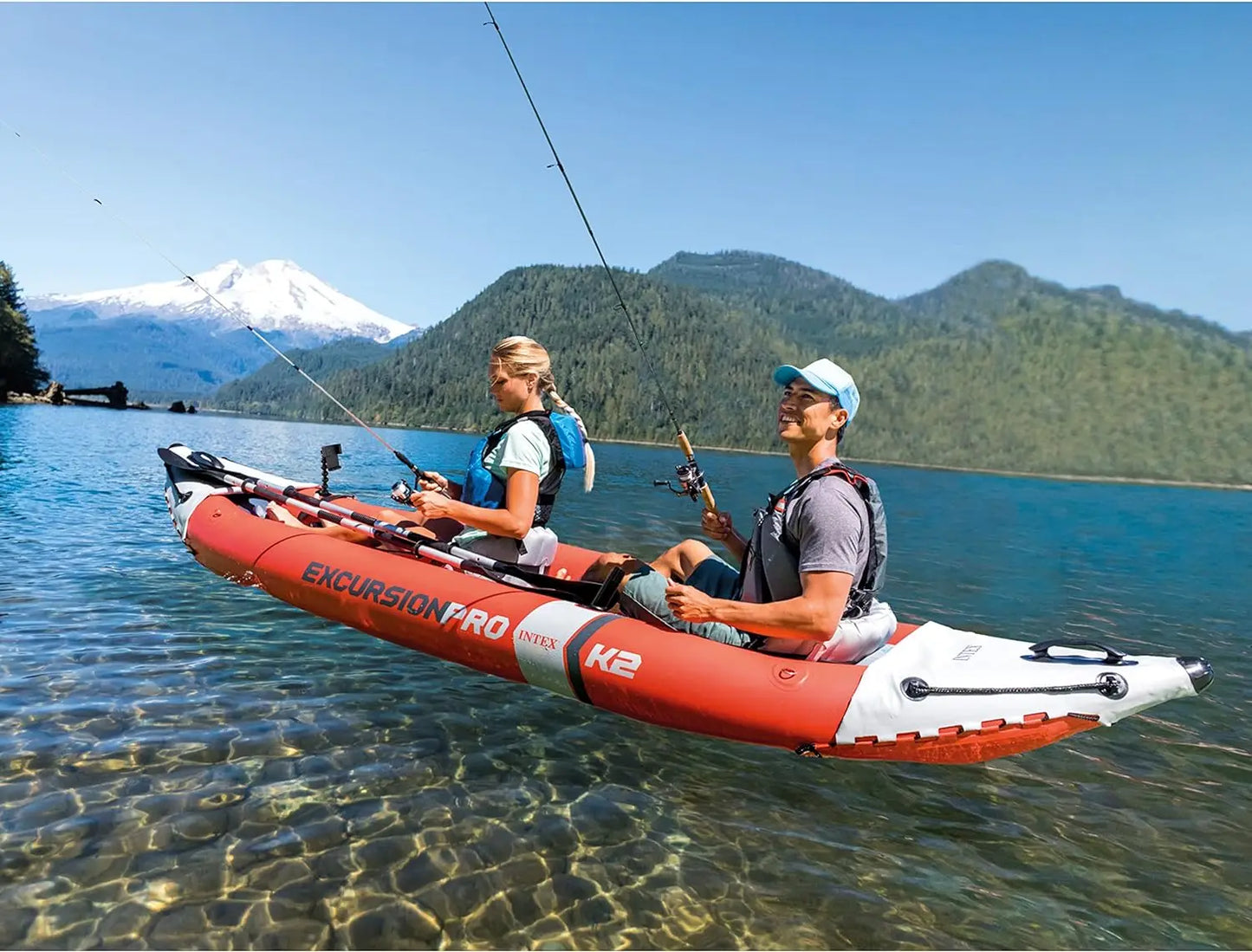 Pro Inflatable Kayak Series: Includes Deluxe 86in Kayak Paddles and High-Output Pump – SuperTough PVC