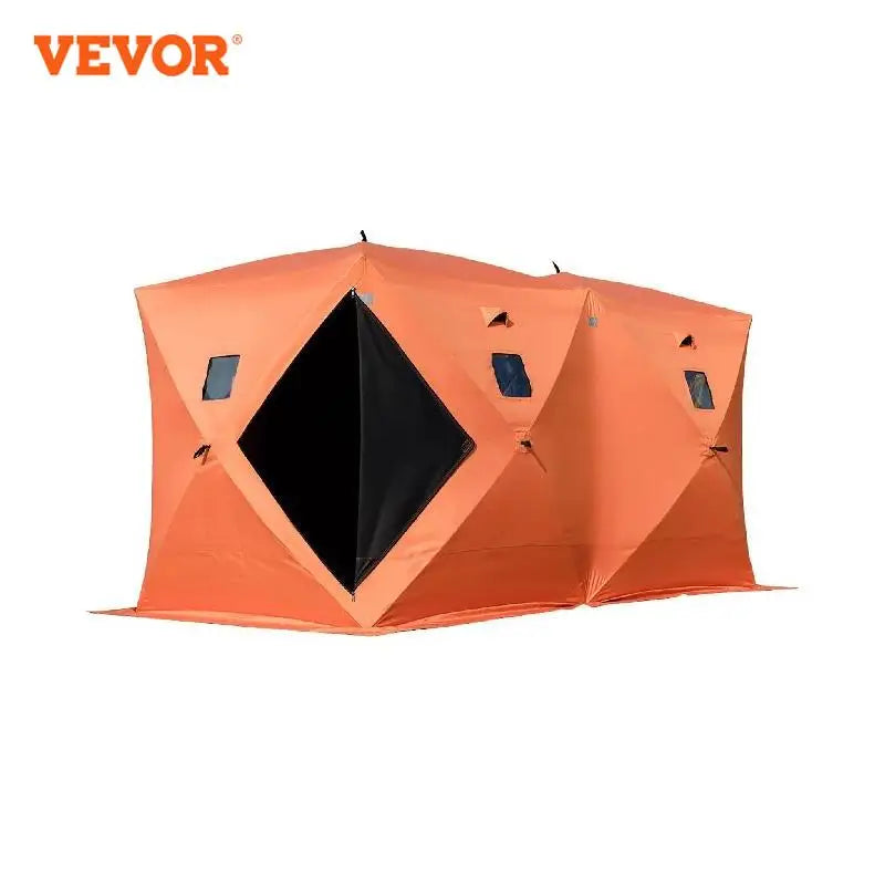 Ice Fishing Tent Warm Awning Pop-Up 8-Person Oxford Fabric Waterproof Windproof Canopy for Winter Fishing Camping Hiking