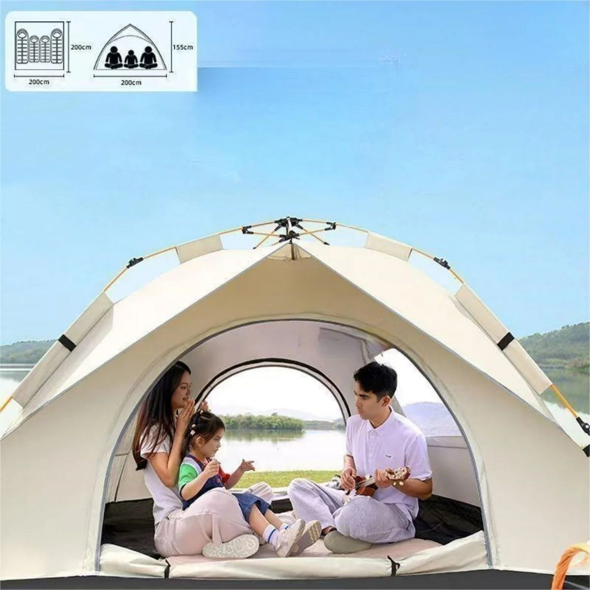 Quick-opening Tent Outdoor Self-driving Travel Camping Tent Automatic  Two doors and two windows - Get Outdoors Now