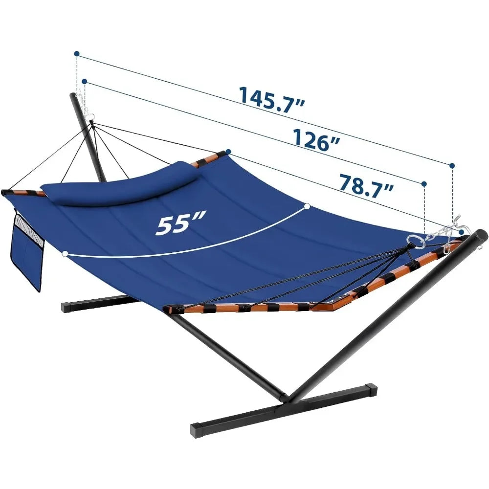 Blue Camping Tent Travel Beach Hanging Hammocks for Leisure Garden Hammock Garden Furniture and Terrace Patio