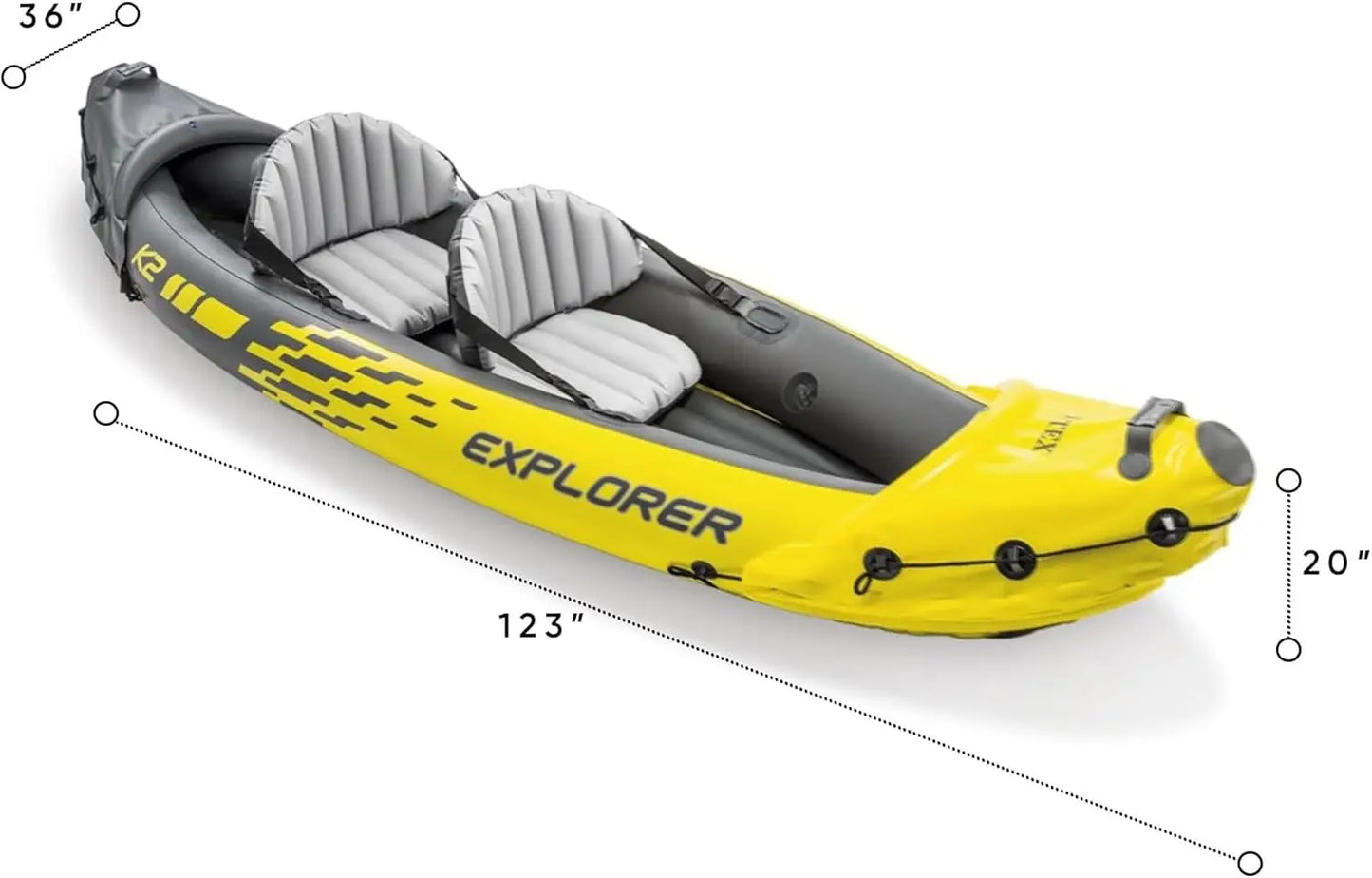 Inflatable Kayak Set: Includes Deluxe 86in Aluminum Oars and High-Output Pump – Super Strong PVC