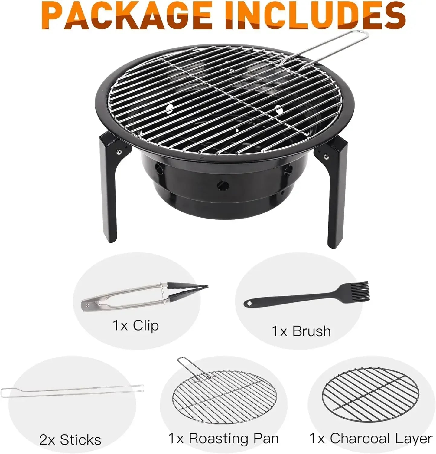 BBQ Grill Portable Charcoal With Carry Bag, Camping Barbecue Grill, for Picnic/Travel/Garden/Home/Bonfire/Party Barbecue Grills,Camping