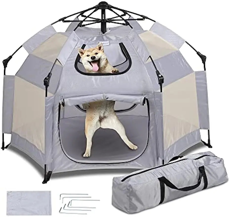 43'' Portable Puppy Playpen, Dog Tent House Outdoor/Indoor with Carring Bag for Camping and Travel