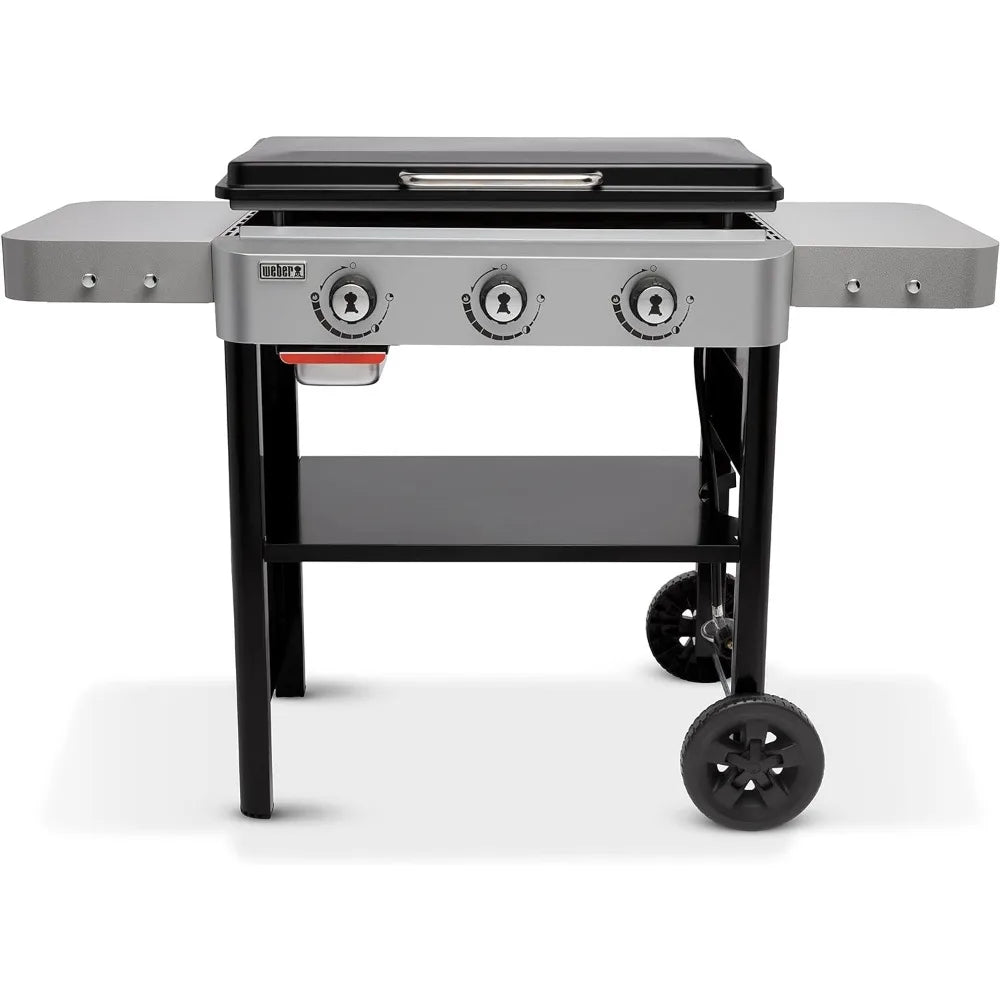 Weber 28" Gas Griddle 3 Burner Black Barbecue Grill Outdoor Portable Grill Barbecue Camping