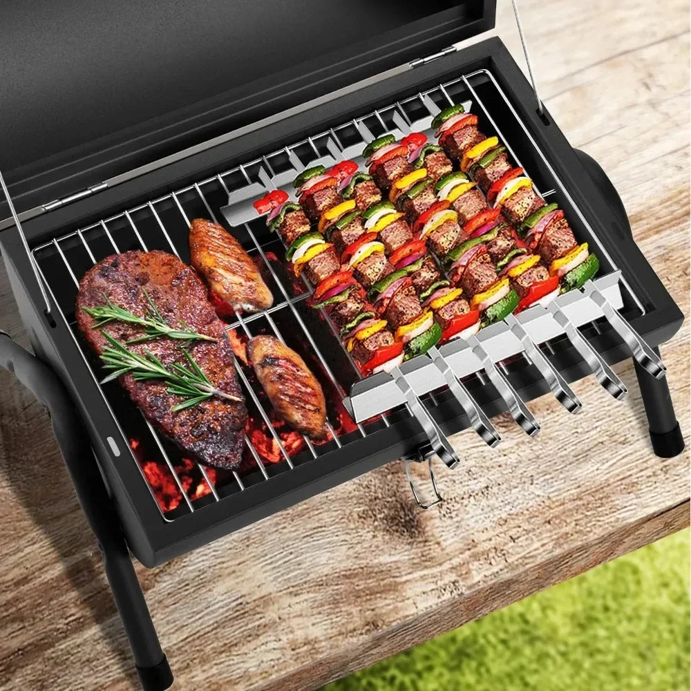 BBQ Grill Portable Charcoal,Tabletop Outdoor Barbecue Smoker,Outdoor Cooking Backyard Camping Picnics Beach Barbecue Grills