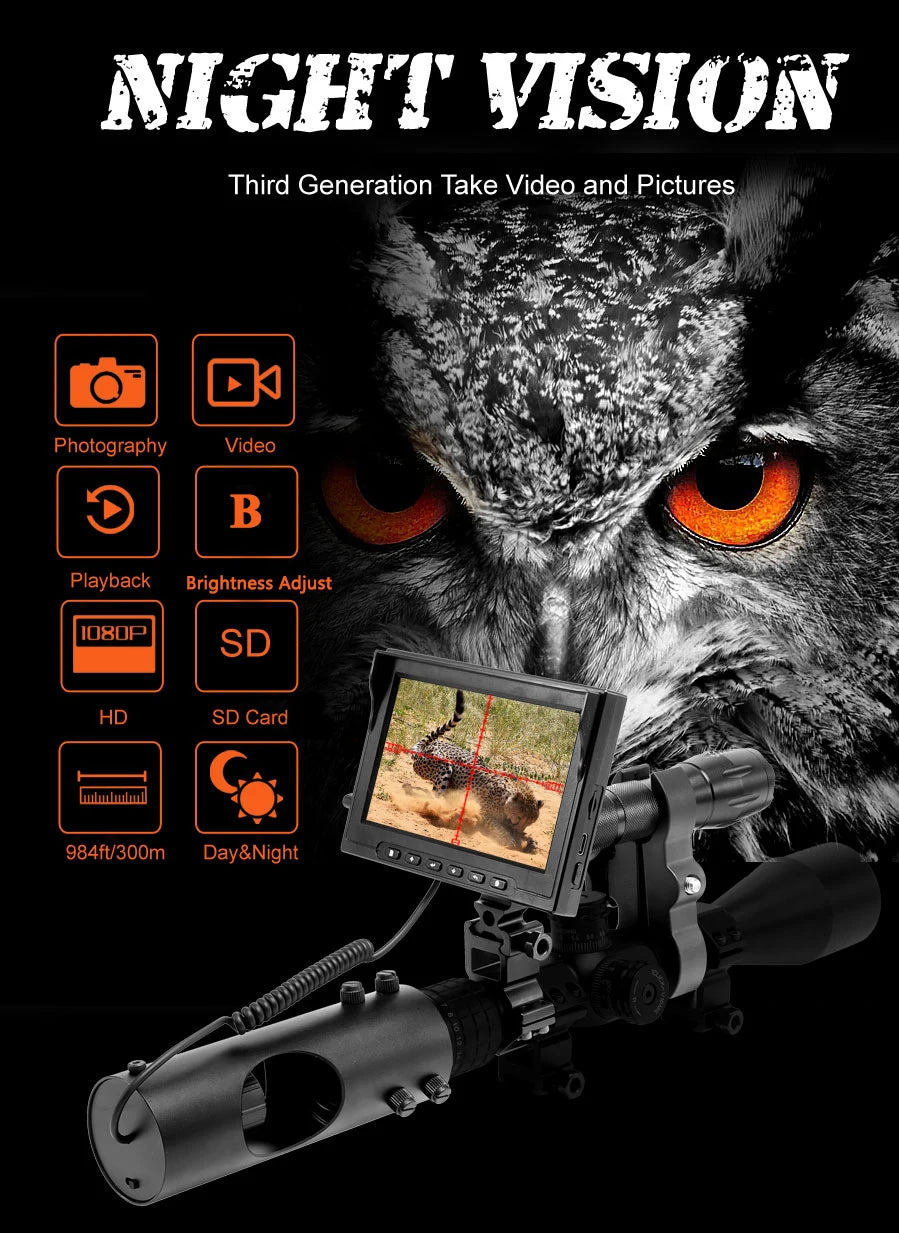 Infrared LED IR Night Vision Rifle scope Hunting Scopes Optics Sight Hunting Camera Hunting Wildlife Night Vision