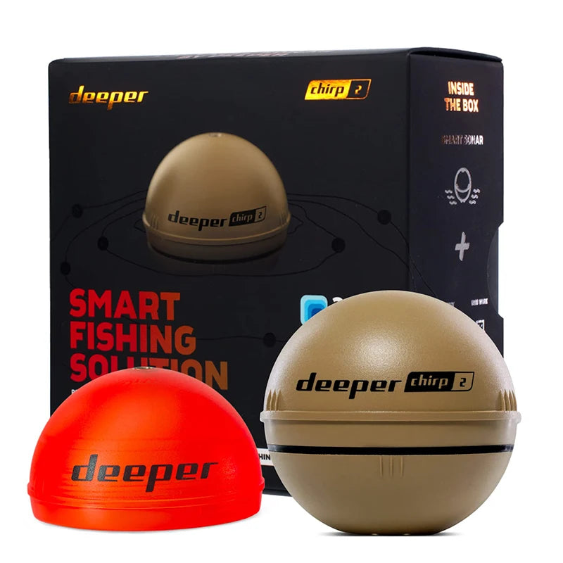 Original Lithuania Deeper Chirp+ 2.0 Castable and Portable WiFi Fish Finder Depth  for Kayaks Boats Deeper Smart Sonar