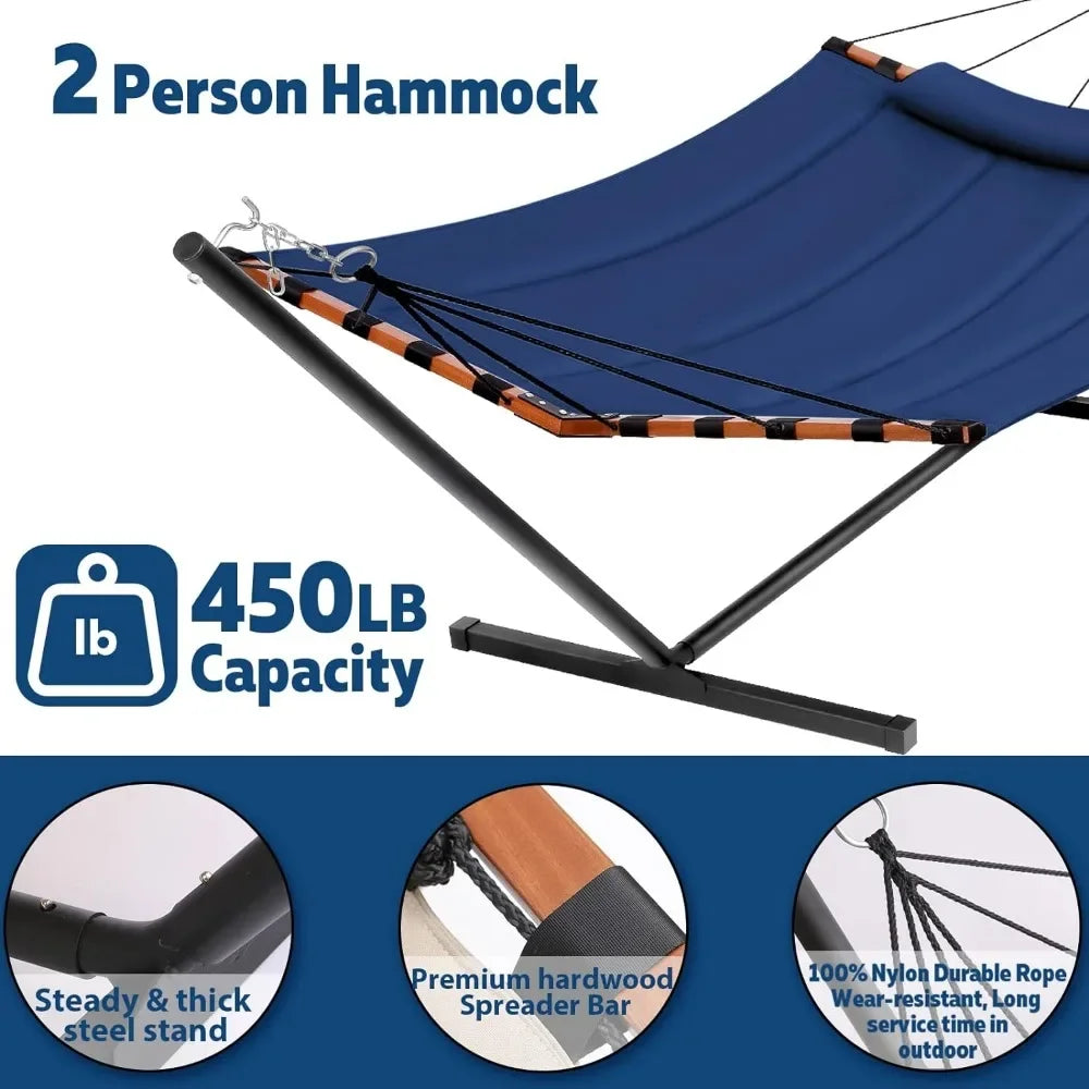 Blue Camping Tent Travel Beach Hanging Hammocks for Leisure Garden Hammock Garden Furniture and Terrace Patio