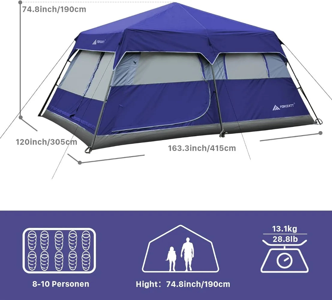 Camping Tent for 2/10 Person Lightweight & Waterproof Backpacking Tent with Removable Rain Fly for 4 Seasons - Get Outdoors Now