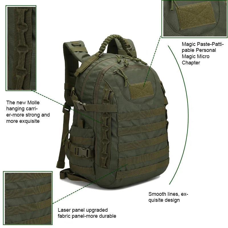 Army Backpack Camping Military Tactical Rucksack Outdoor Waterproof Trekking Fishing Hunting Climbing Bag