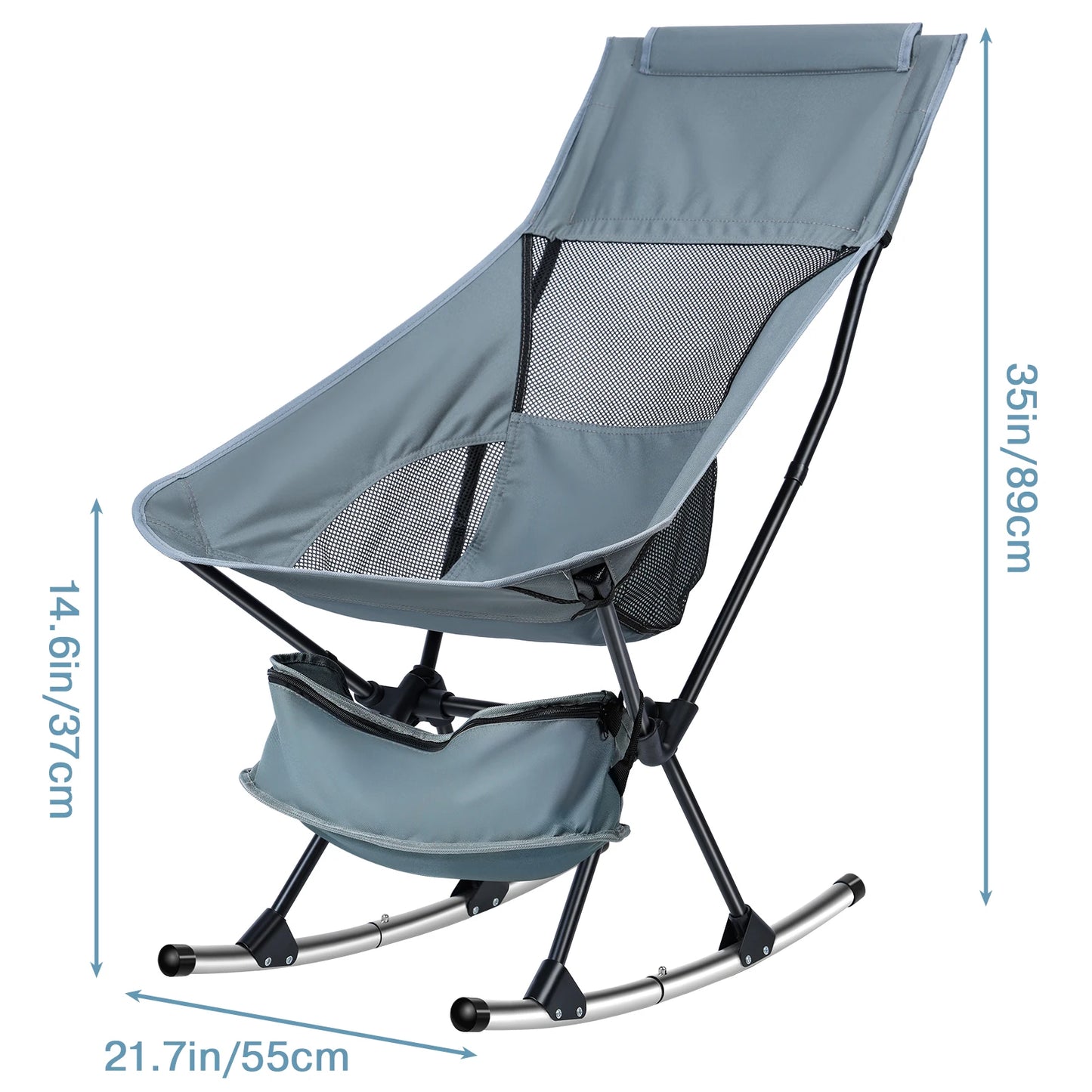 Heavy Duty Camping Patio Chair High Back Ultralight Folding Chair Portable 253lbs Load Travel Rocking Outdoor Fishing Chairs - Get Outdoors Now