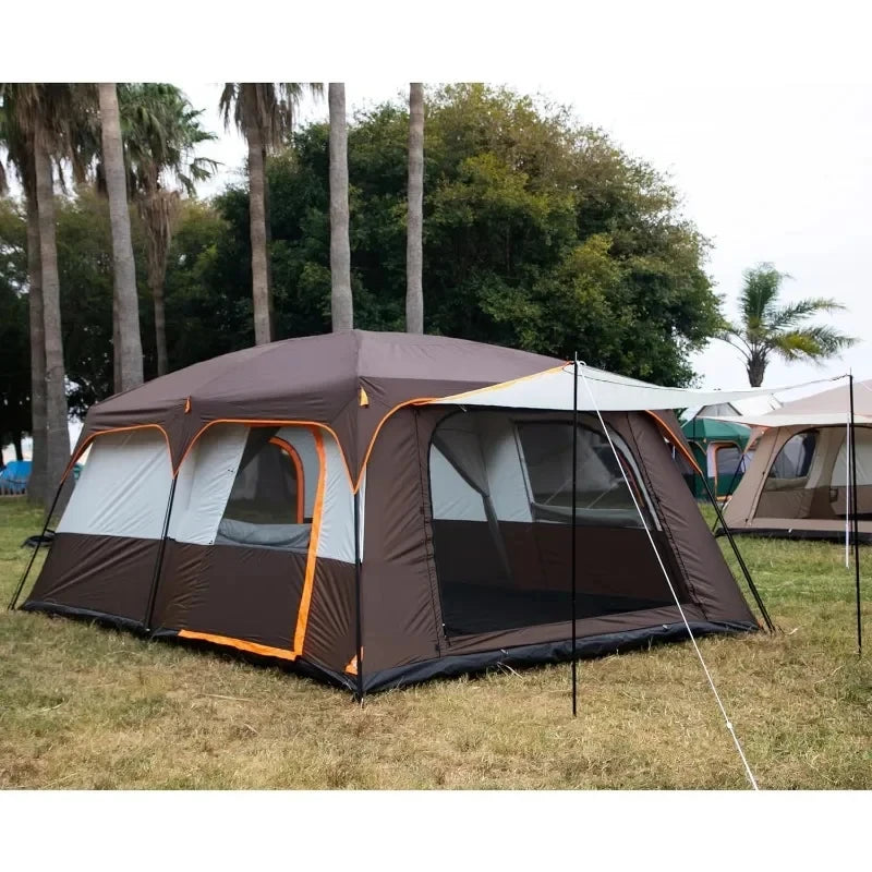 Extra Large Tent 10/12/14 Person,Family Cabin Tents,Waterproof,Double Layer,Big Tent for Outdoor,Picnic,Camping,Family Gathering - Get Outdoors Now