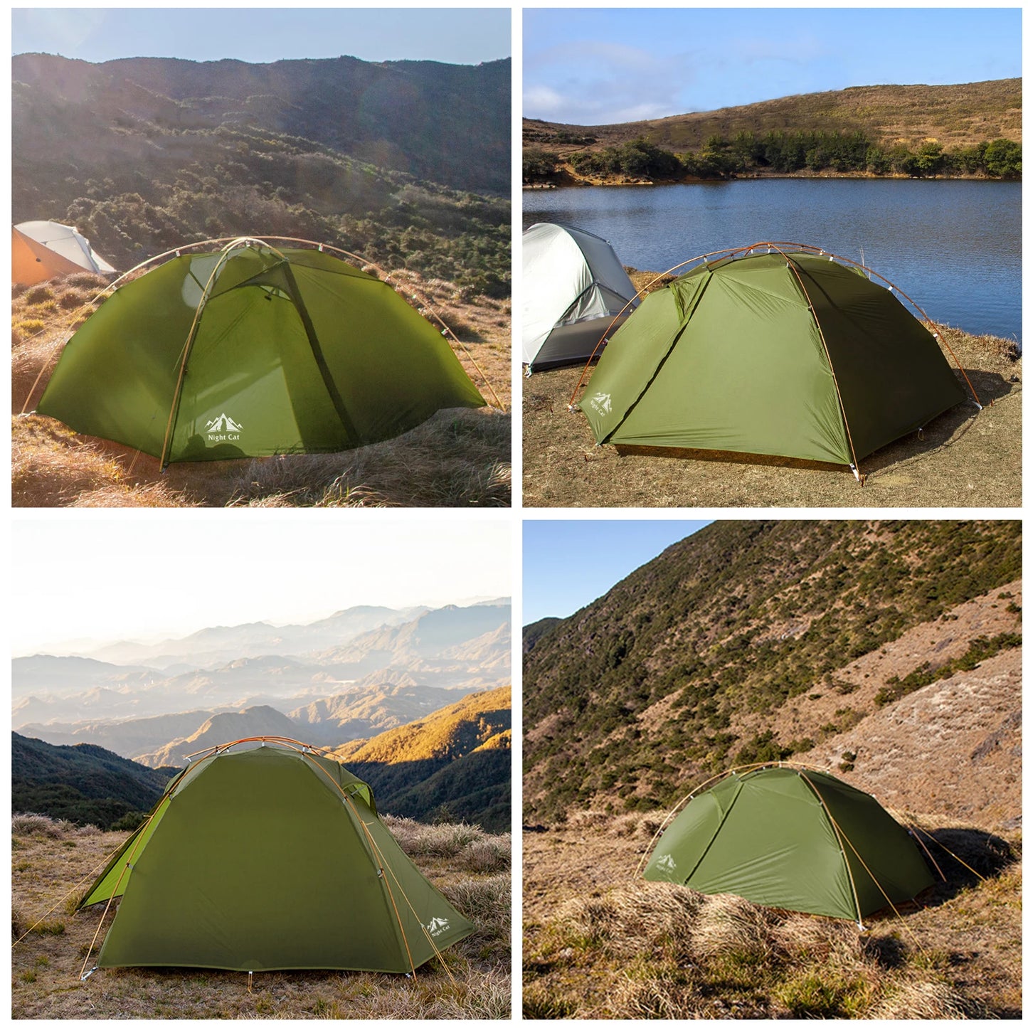 Backpacking Tent 2 Persons Camping with Separated Rainfly Aluminium Pole Double Layers Waterproof