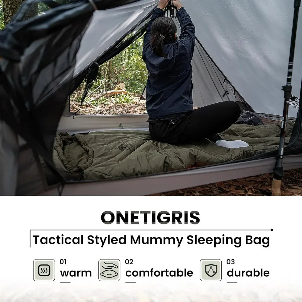 Mummy Sleeping Bag for Camping Hiking Backpacking, Survival Gear Outdoor Camping Cotton Winter Warm Sleeping Bags