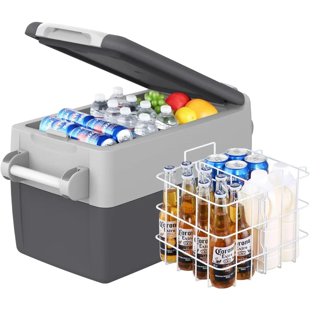 Outdoor Cooler With Wheels Portable Freezer Camping Portable Fridge for Beach RV Fishing Car Refrigerator Icebox