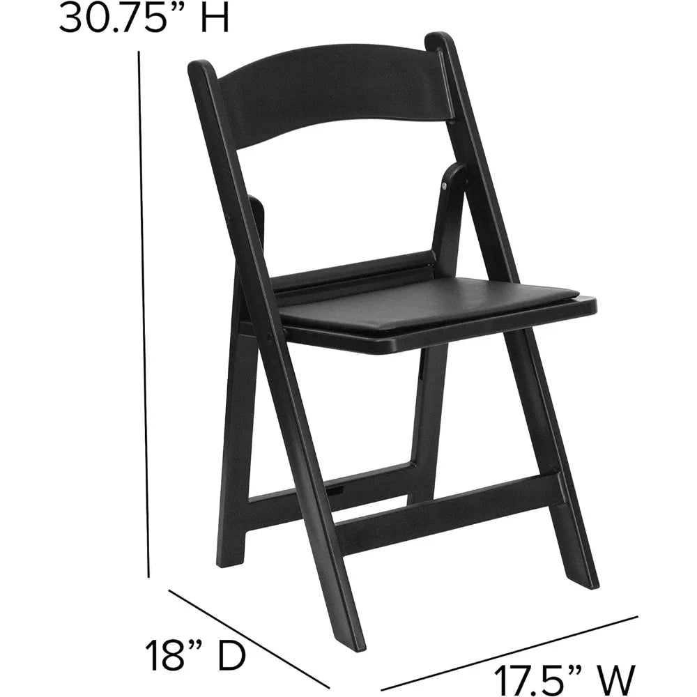 Folding Chair - White Resin - 4 Pack Weight Capacity Comfortable Event Chair Camping Beach Fishing