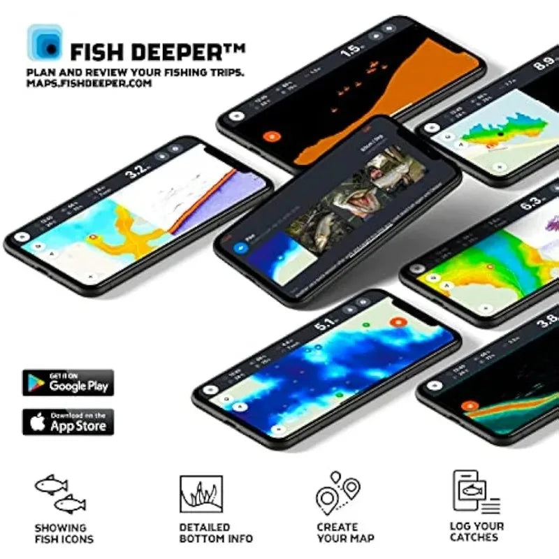 Deeper Chirp 2 Sonar Fish Finder - Portable Fish Finder and Depth Finder for Kayaks, Boats and Ice Fishing  Castable Deeper Fish