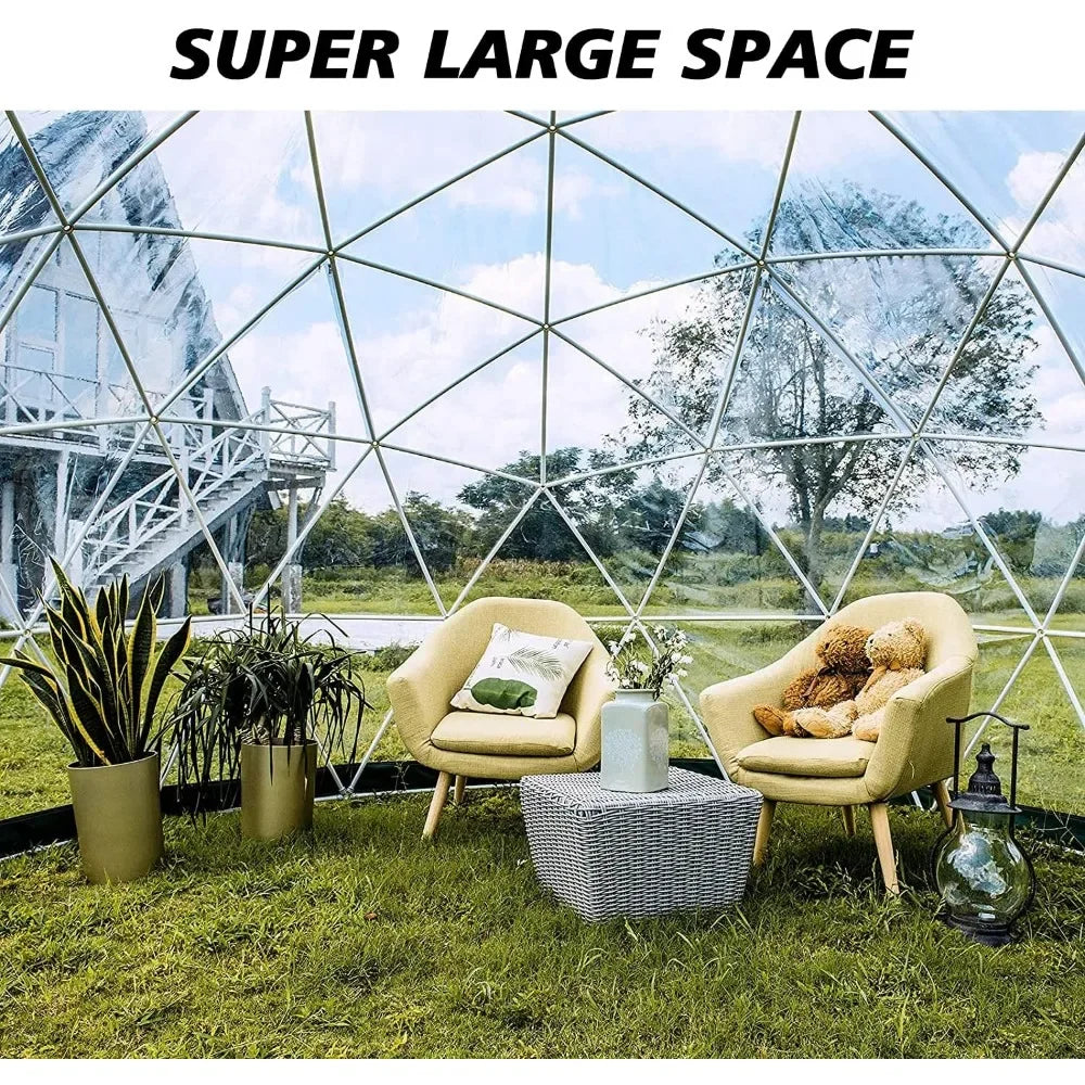 12FT Outdoor Igloo Tent Dome Greenhouse Bubble Tent, Clear PVC Tent Winter Bubble House Dome, Garden