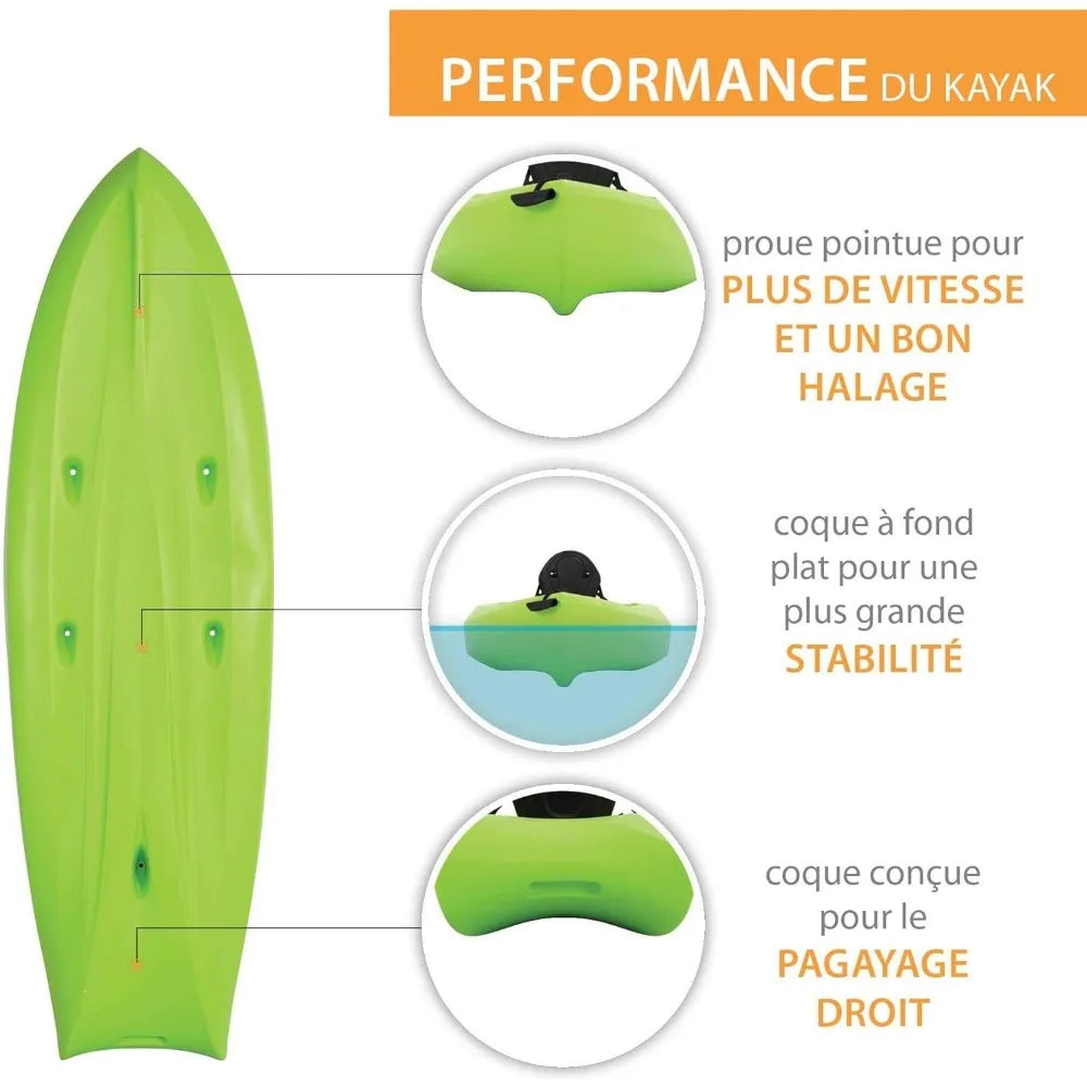 10'6” Racing Boats and Kayaking Sit-On-Top Kayak Sports Fishing Kayak Accessories Lime Boat Inflatable Kayaks