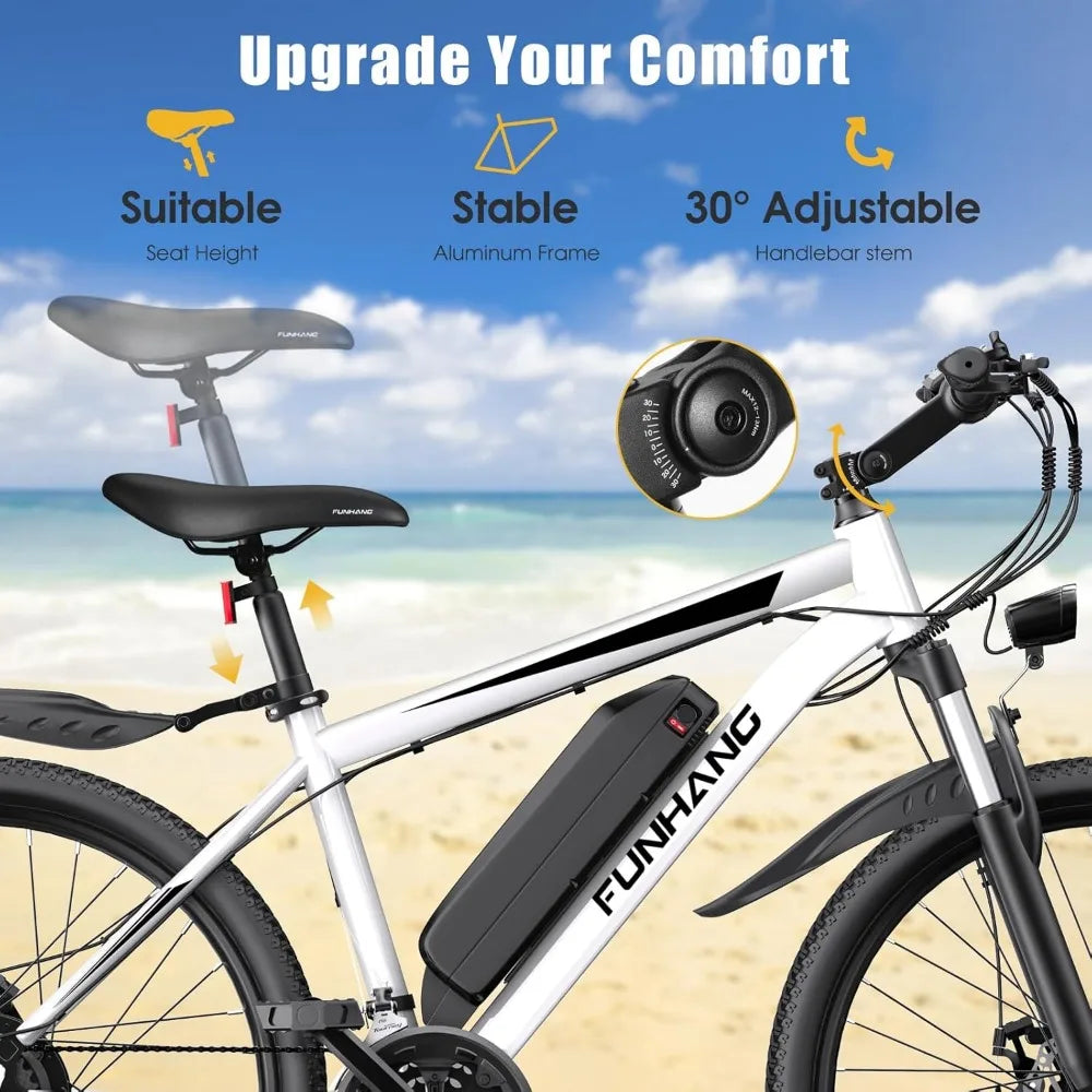 Electric Bike for Adults, Peak 750W Ebike, 50Miles 21.7MPH Adult Electric Mountain Bike, Commuter E Bike - Get Outdoors Now