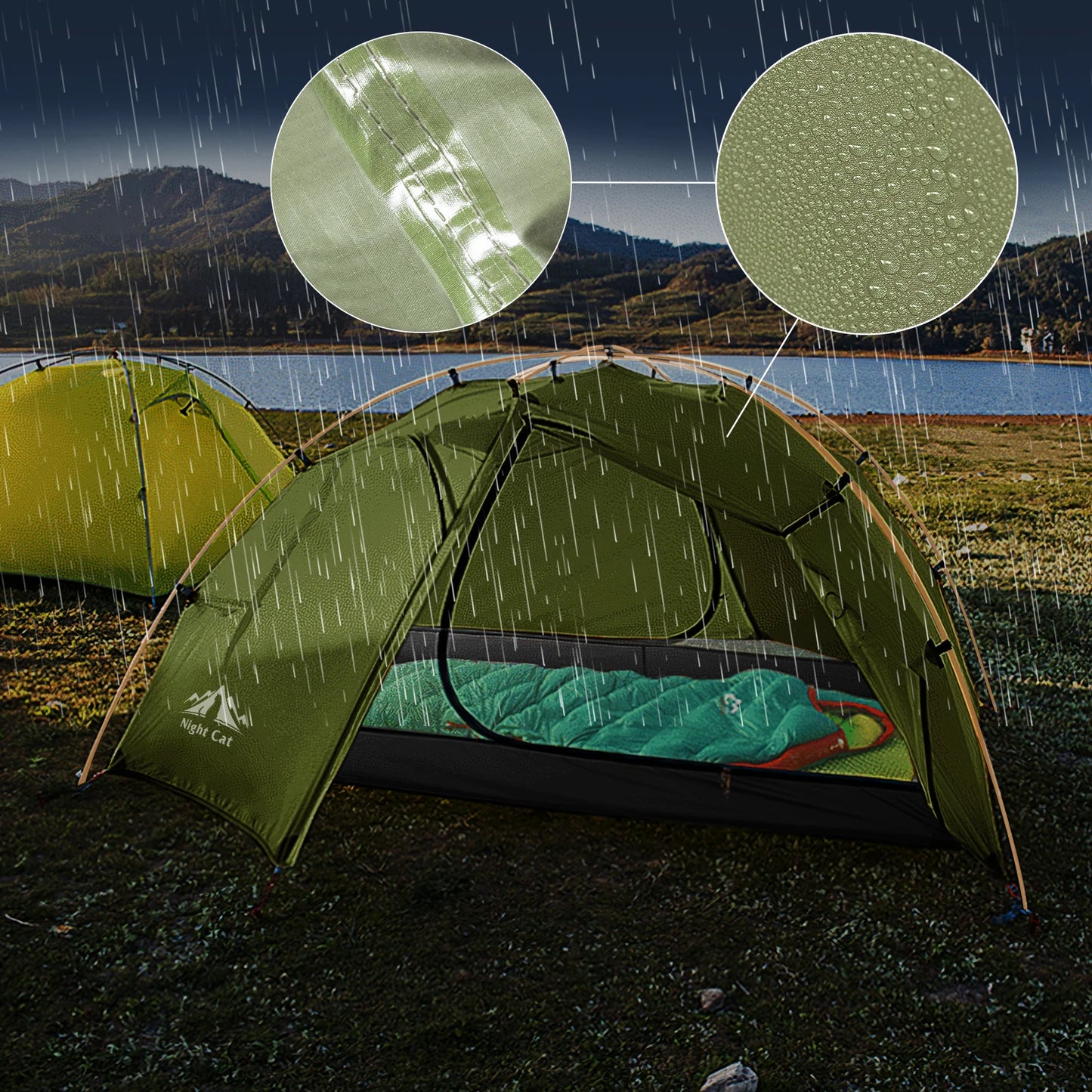 Backpacking Tent 2 Persons Camping with Separated Rainfly Aluminium Pole Double Layers Waterproof