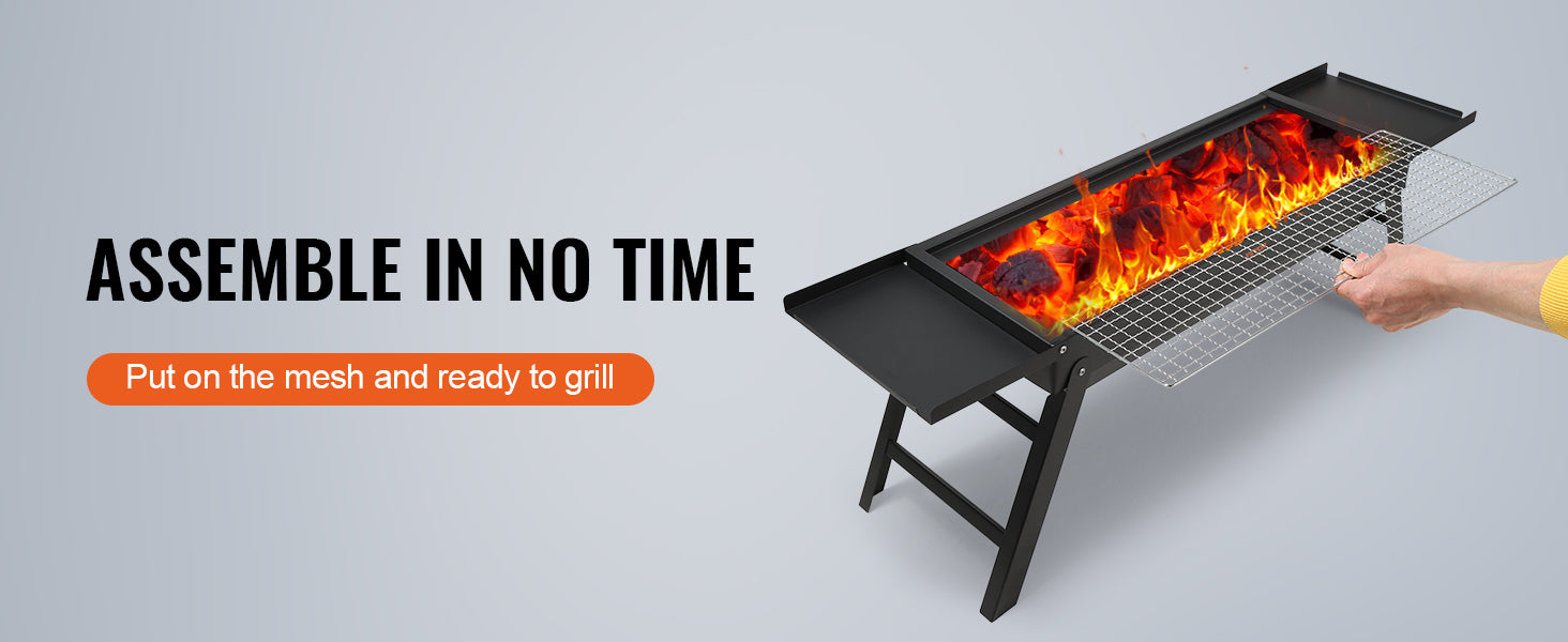 23 inch Portable Charcoal Grill, Flat Top Propane Gas Grills, Compact Foldable Grill for Outdoor Cooking, Barbecue Camping - Get Outdoors Now