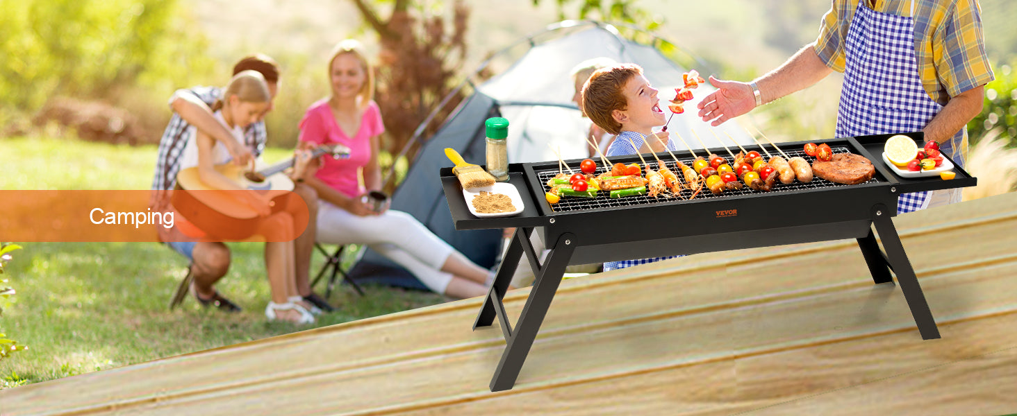 23 inch Portable Charcoal Grill, Flat Top Propane Gas Grills, Compact Foldable Grill for Outdoor Cooking, Barbecue Camping - Get Outdoors Now